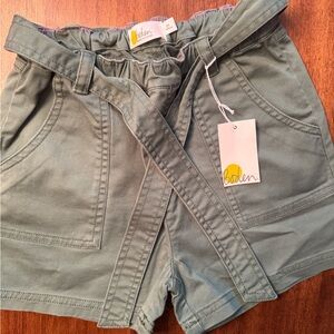 Boden Girls Olive Cargo Shorts NWT